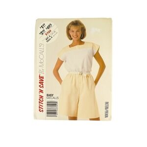 Vtg McCall's Pattern 3709 Women's Pull On Shorts Top Cut 1980s 6 8 10 Normcore